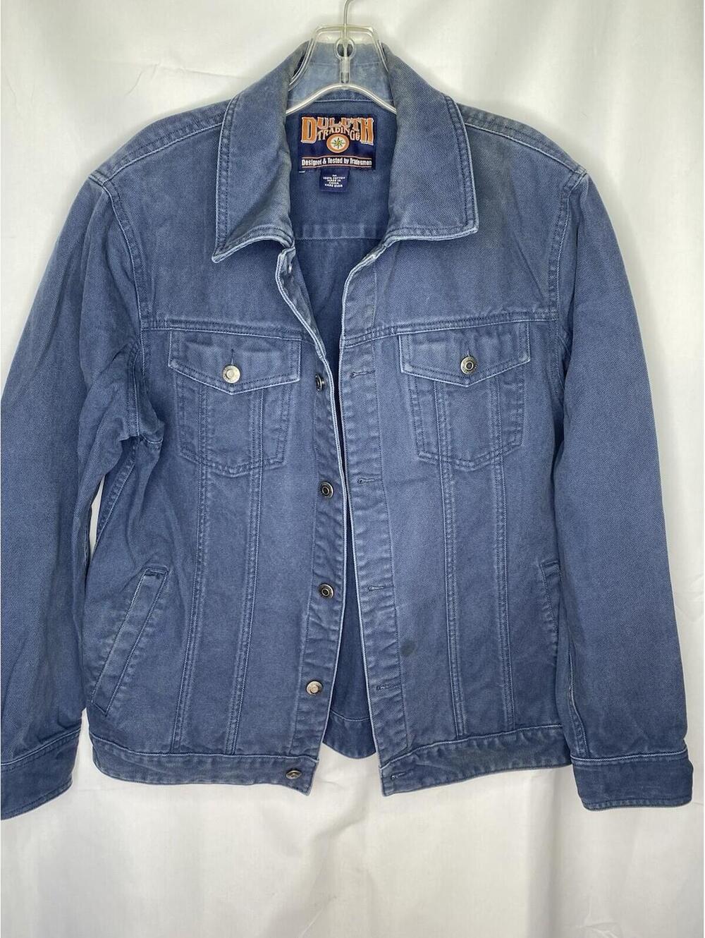 Duluth Trading Co Fire Hose Trucker Jacket Medium Blue Denim Workwear